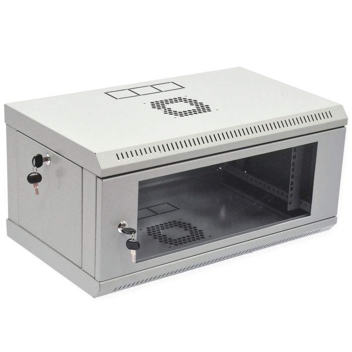 Шафа 4U, 600х350х284 мм (Ш * Г * В), економ, акрилове скло, сіра