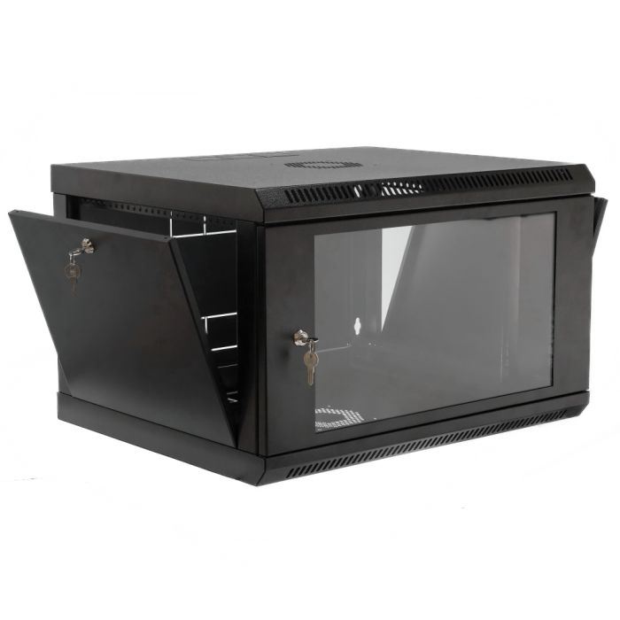 Шафа 19" 6U, 600x500x373мм (Ш*Г*В), економ, акрилове скло, чорна