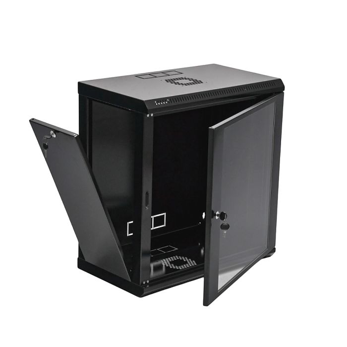 Шафа 12U, 600х350х640 мм (Ш * Г * В), економ, акрилове скло, чорний