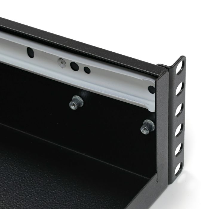 Скринька висувна для документів 19" з замком, 2U 450 глибина, чорна