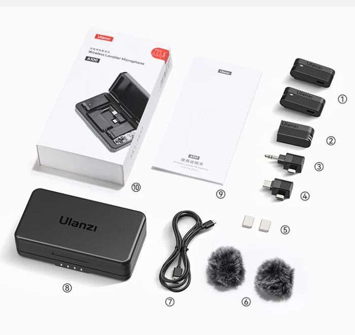 Бездротовий мікрофон для iPhone Android камери Type-C 3.5mm Ulanzi A100