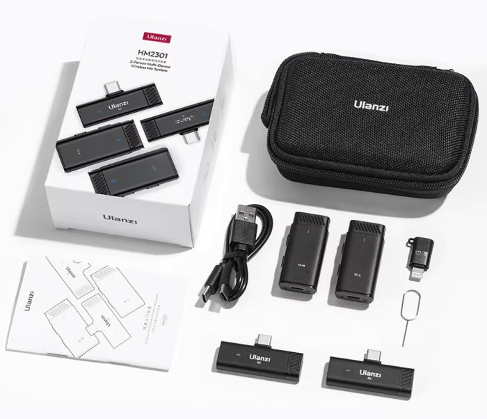 Бездротовий мікрофон на два телефони одночасно Type-C Lightning Ulanzi HM2301