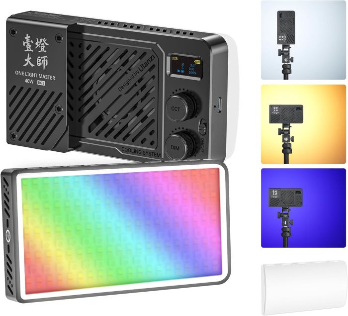 Накамерне світло надпотужне 40Вт RGB із розсіювачем CRI 96+ 2700-6500К Ulanzi LM-P40RGB