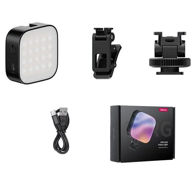 Накамерне світло для телефону прищіпка магніт 2500-9000К 60LED CRI 95 Ulanzi U60 RGB