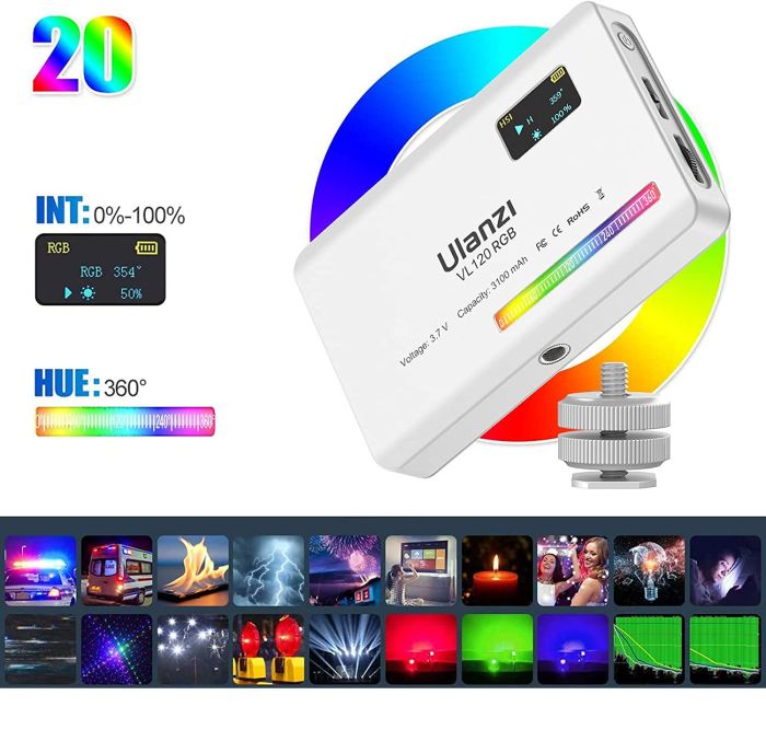 Накамерне світло RGB HUE 360 2500-9000К Ulanzi VL120RGB White