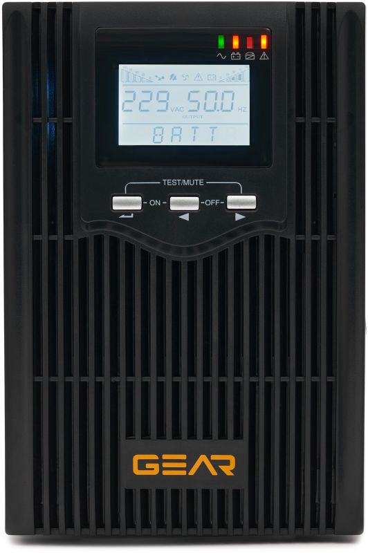 Пристрій безперебійного живлення GEAR, 3000VA/2400W LCD, лінійний інтерактивний (GU-3000PS)