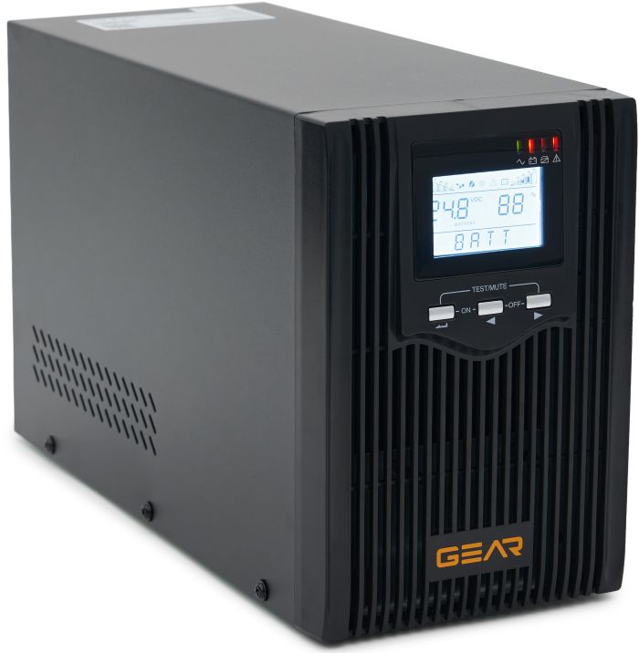 Пристрій безперебійного живлення GEAR, 3000VA/2400W LCD, лінійний інтерактивний (GU-3000PS)