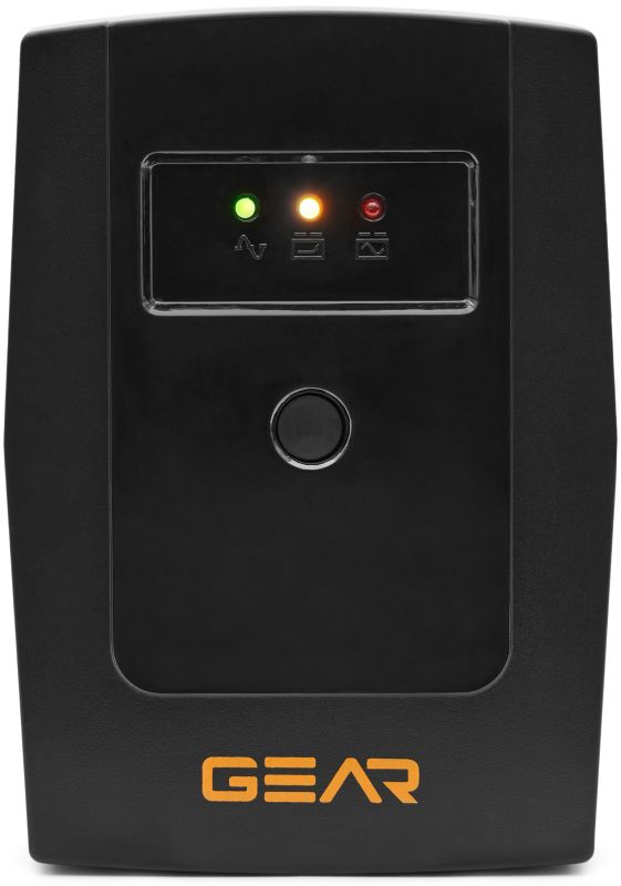 Пристрій безперебійного живлення GEAR 600VA/360W LED plastic RJ45+USB (GU-600PL)