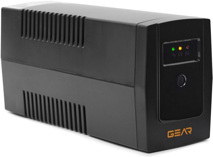 Пристрій безперебійного живлення GEAR 600VA/360W LED plastic RJ45+USB (GU-600PL)