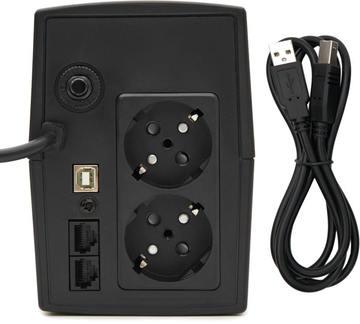 Пристрій безперебійного живлення GEAR 600VA/360W LED plastic RJ45+USB (GU-600PL)