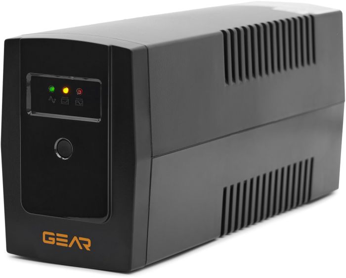 Пристрій безперебійного живлення GEAR 600VA/360W LED plastic RJ45+USB (GU-600PL)