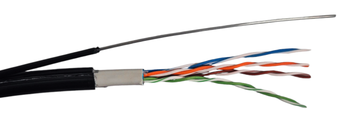 Мережевий кабель вита пара GEAR CAT.5E UTP CCA 4Px2x0.51 PVC+PE Outdoor з проволкою 305M (GEC-UTPCCAOUTSC051305)
