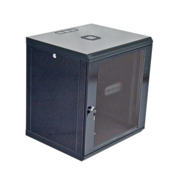 Шафа 12U, 600х500х640 мм (Ш * Г * В), економ, акрилове скло, чорний.