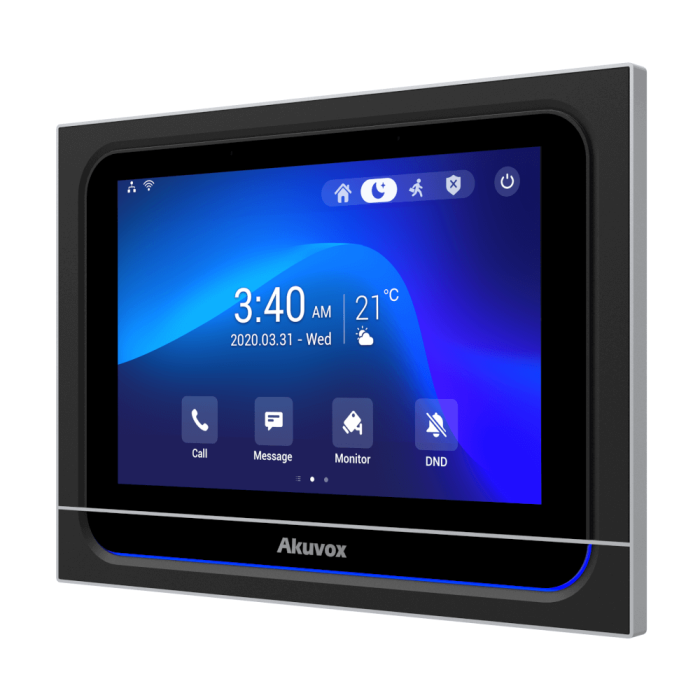 X933W Black - 7" SIP домофон на Android з Wi-Fi та Bluetooth, Чорний