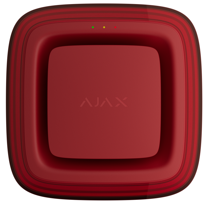 Бездротовий адресний пожежний оповіщувач світлозвуковий Ajax EN54 FireProtect (Sounder/VAD) Jeweller Red (118601.279.RD1)