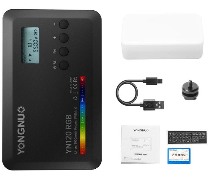 Відеосвітло портативне RGB CRI 95+ 2500K-9900K Yongnuo YN120RGB